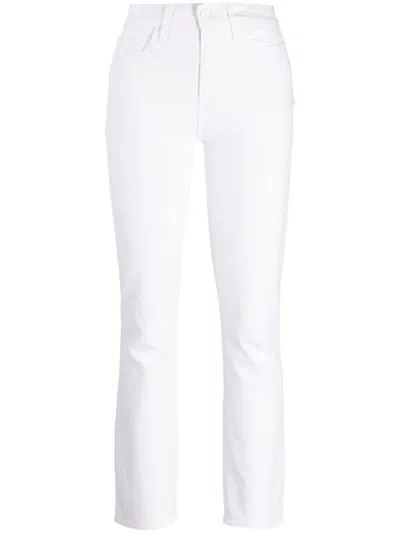 Paige Slim-cut High-waist Jeans In 白色