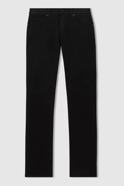 Paige Slim Fit Stretch Jeans In Black Shadow