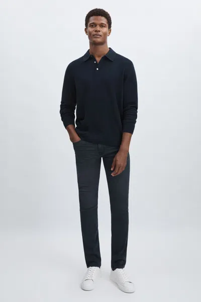 Paige Slim Leg Stretch Jeans In Navy/black