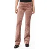 Paige Sloane Low Rise Bootcut Velvet Pants In Pink