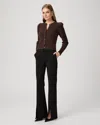 Paige Sofia Split Hem Flare Ponte Pants In Black