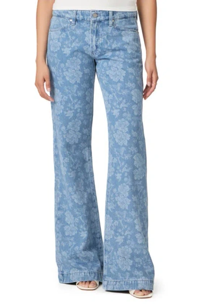 Paige Sonja Floral Low Rise Wide Leg Trouser Jeans In Ava Jacquard Toile