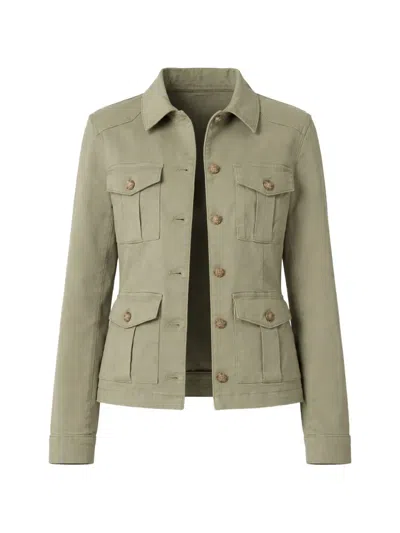 Paige Stacey Button-up Military Jacket In Green