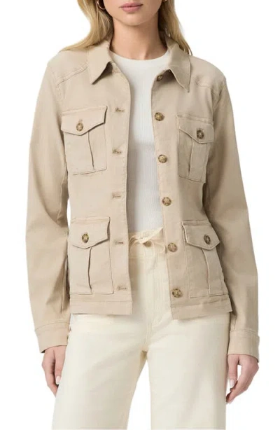 Paige Button-fastening Flap-pocket Jacket In Brown