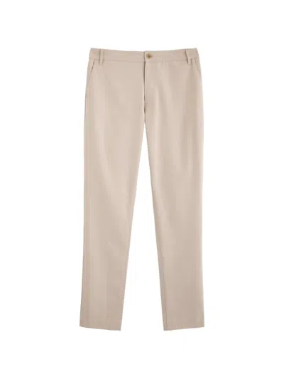Paige Stafford Flat Front Trousers In Neutral