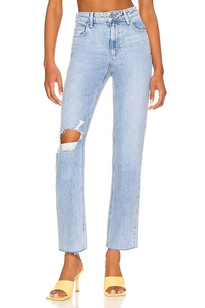 Paige Stella Straight Jean In Gnarly Destructed In Blue