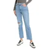 Paige Stella Gnarly Destructed Straight Leg Jean In Blue