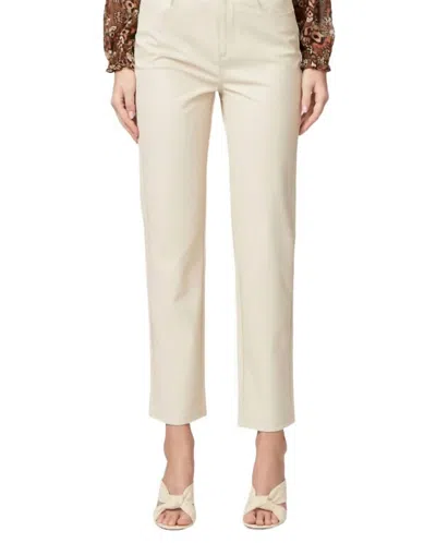 Paige Stella Straight Leg Vegan Leather Pant In Ecru In White