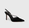 Paige Stephanie Slingback Pointed Toe Pump In Black