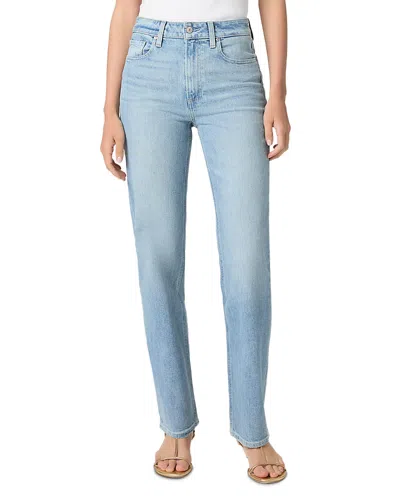 Paige Stevie 31 High Rise Straight Jeans In Audubon In Blue