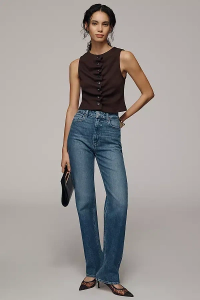 Paige Stevie 31 High-rise Straight-leg Jeans In Blue