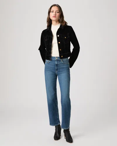 Paige Stevie Ankle Straight Jean In Black