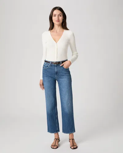 Paige Stevie Ankle Straight Jean In Blue