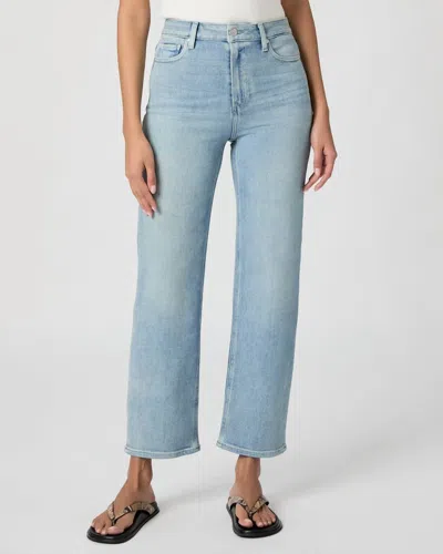 Paige Stevie Ankle Straight Jean In Lisbon Light In Blue