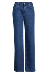 Paige Stevie High Waist Straight Leg Jeans In Blue