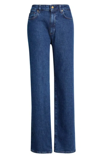 Paige Stevie High Waist Straight Leg Jeans In Blue