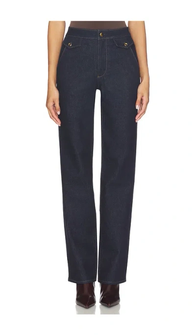 Paige Stevie Jeans With Trouser Flap Pockets In Blue