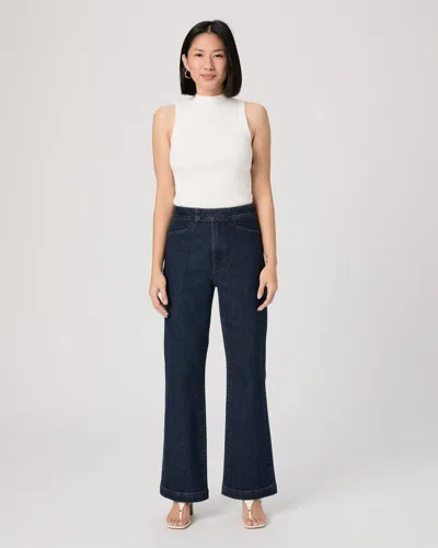 Paige Stevie Petite Bootcut Jean In Blue