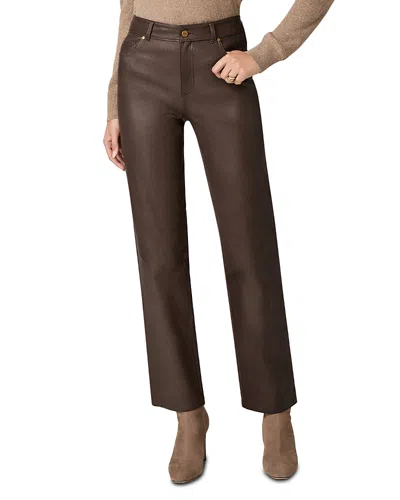 Paige Stevie Stretch Leather Pants In Brown