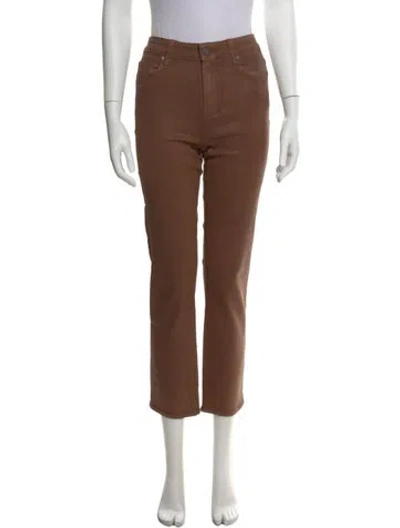 Pre-owned Paige Straight Leg Pants In Brown