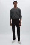 Paige Stretch-cotton Slim Trousers In Black