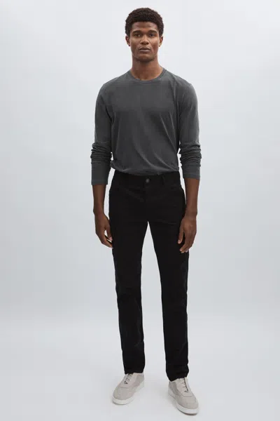 Paige Stretch-cotton Slim Cargo Trousers In Black