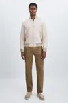 Paige Stretch-cotton Slim Trousers In Sand