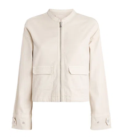 Paige Stretch-cotton Kiran Bomber Jacket In Neutral