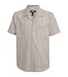 Paige Mens Faint Thunder Stripe Jacobson Striped Cotton-blend Shirt In Gray