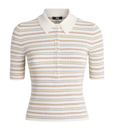 Paige Stripe Summit Polo Shirt In Neutral