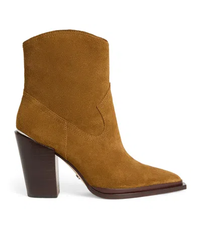 Paige Suede Posey Ankle Boots 85 In Brown