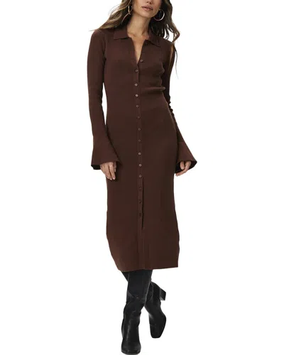 Paige Sundara Silk-blend Dress In Brown