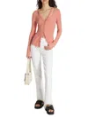 Paige Sycamore Cardigan In Coral Pink In Multi