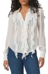 Paige Tallulah Ruffle Silk Shirt In Blanc De Blanc