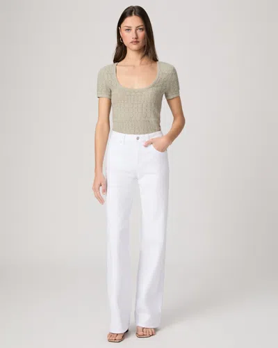 Paige Tatum 32 Inch Wide Leg Jean In White