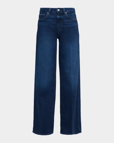 Paige Tatum Mid-rise Wide-leg Jeans In Blue