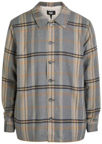 Paige Telford Plaid Flannel Jacket In Gray