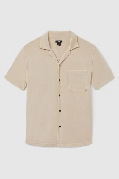 Paige Terry Cuban Collar Shirt In Natural