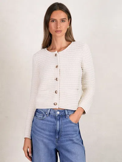 Paige Textured-knit Cardigan In White