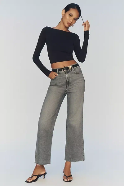 Paige The Anessa High-rise Crop Wide-leg Jeans In Black