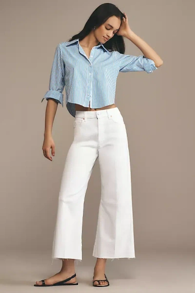 Paige The Anessa High-rise Crop Wide-leg Jeans In White