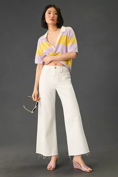 Paige The Anessa High-rise Crop Wide-leg Jeans In White