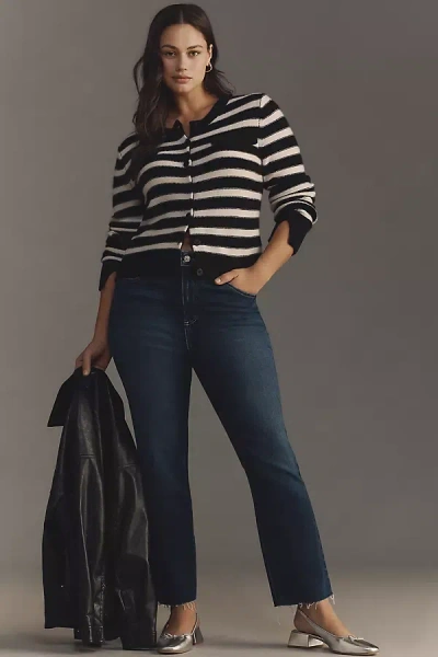 Paige The Cindy Raw-hem High-rise Straight-leg Jeans In Blue