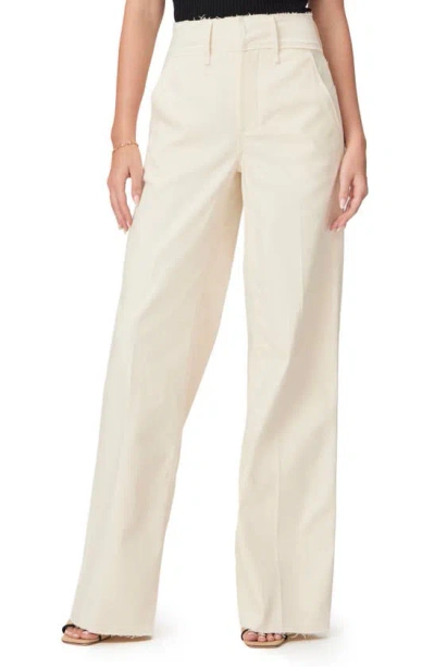 Paige The Nines Collection Sasha Raw Hem High Waist Wide Leg Trouser Jeans In Natural Blonde