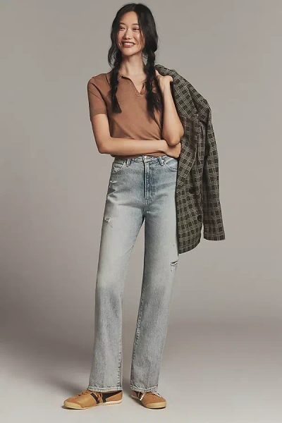 Paige The Sawyer High-rise Straight-leg Jeans In Blue