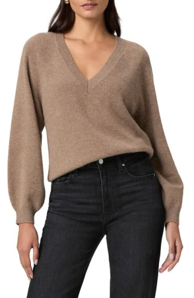 Paige Thea V-neck Cashmere Sweater In Brown