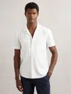 Paige Jacobson Stripe Jacquard Camp Shirt In White