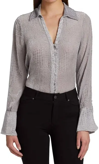 Paige Toscani Blouse In Slate Grey/crocodile Burnout In Gray