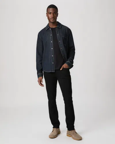 Paige Transcend Federal 34 Inch Slim Straight Jean In Black