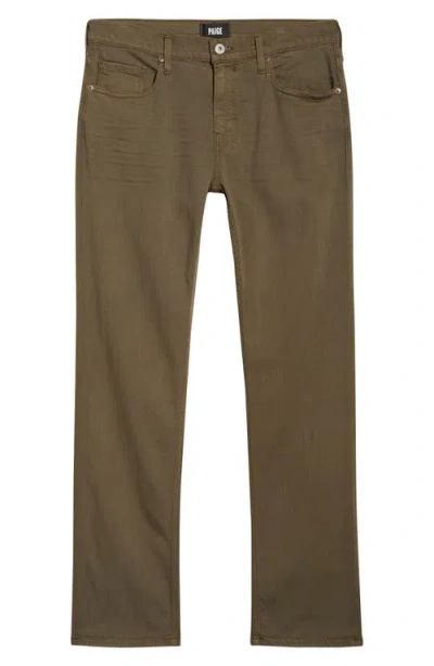 Paige Transcend Normandie Straight Stretch Jeans In Green